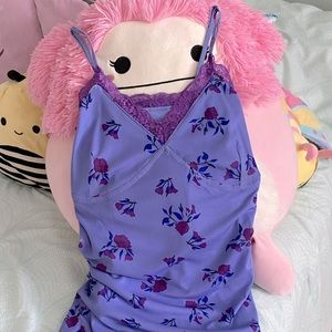 Purple Rose Mini Dress